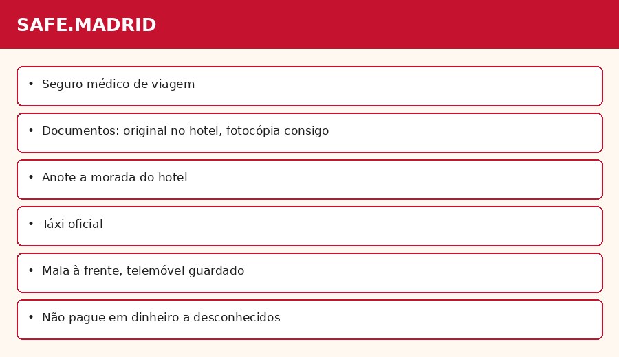 Conselhos de viagem em Madrid